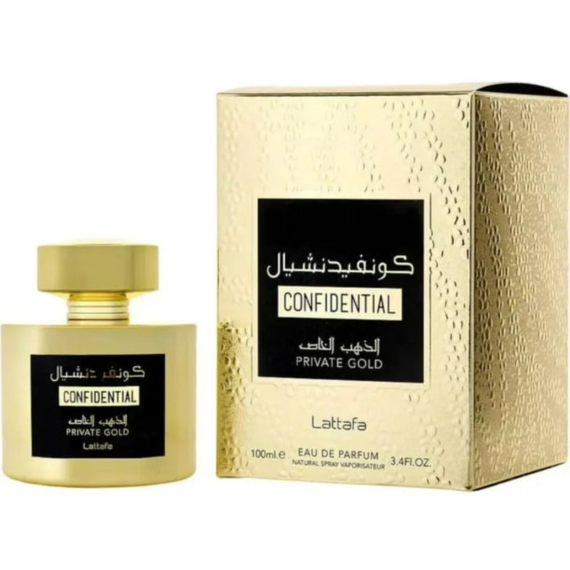 Lattafa Confidential Private Gold Unisex 3.4 Oz  Edp Sp