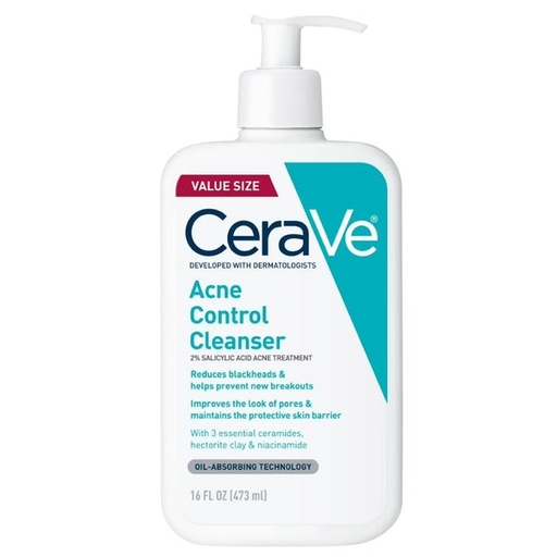 CeraVe Acne Control Cleanser 2% Salicylic 16 Oz