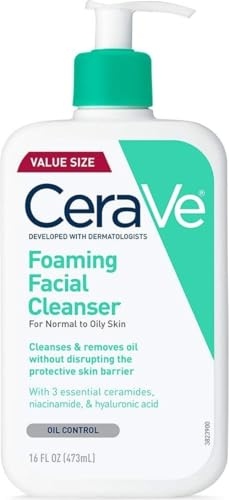 CeraVe Foaming Facial Cleanser Ceramides, Niacinamide 16 Oz